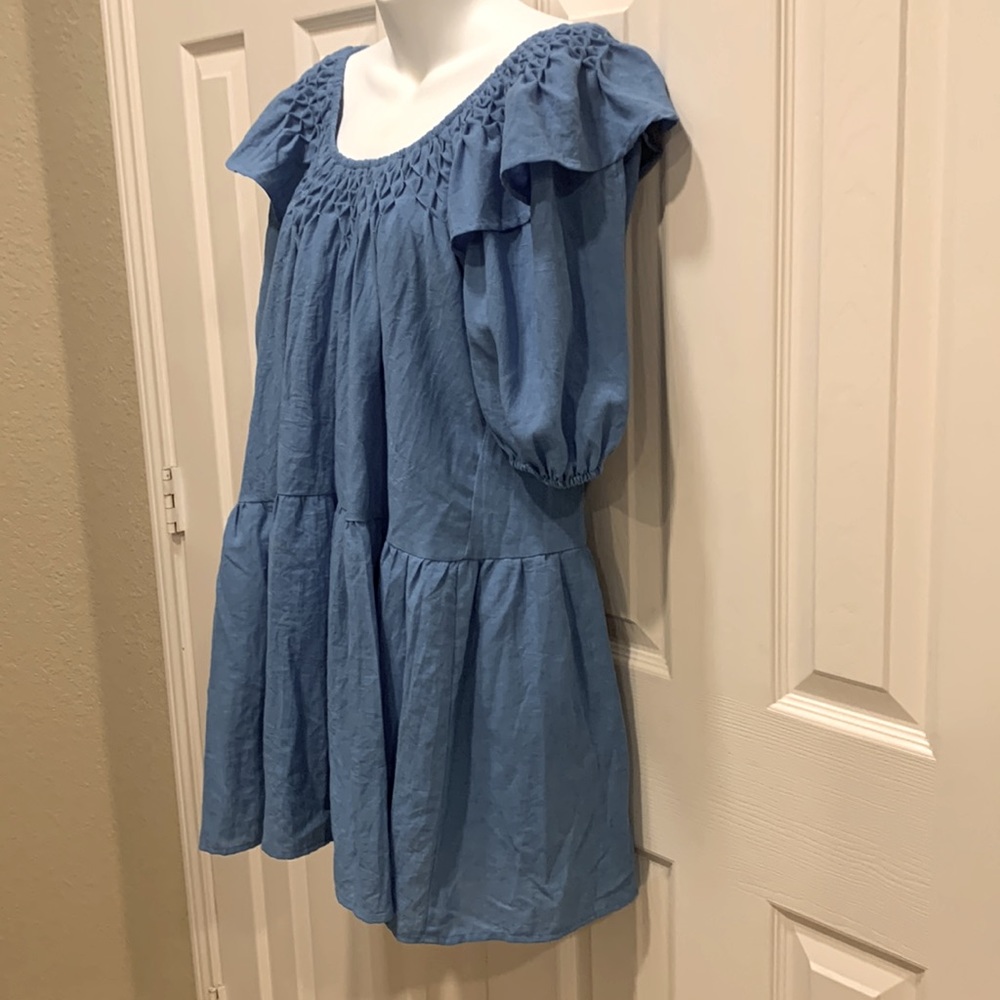 Blue gathered ruched dress ❤️New Listing❤️ - Picture 6 of 8